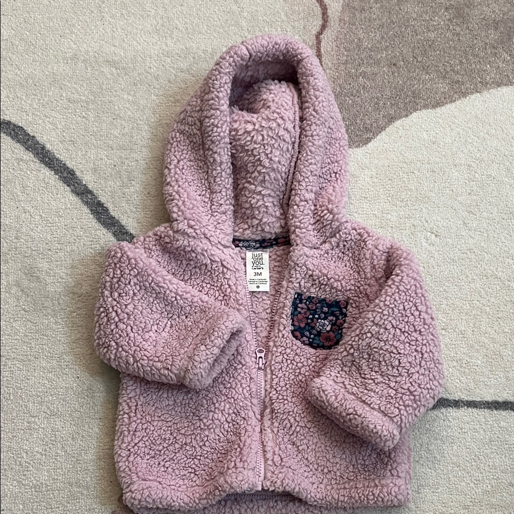 Kids Soft Pink Sherpa Hoodie